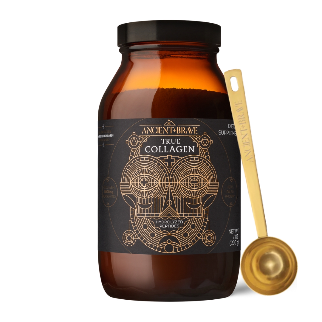 True collagen powder 200 gr (40 portii) + Ritual Golden Scoop,, Ancient and Brave